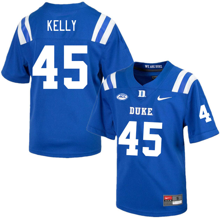 Men #45 Sean Kelly Duke Blue Devils College Football Jerseys Stitched Sale-Royal - Click Image to Close